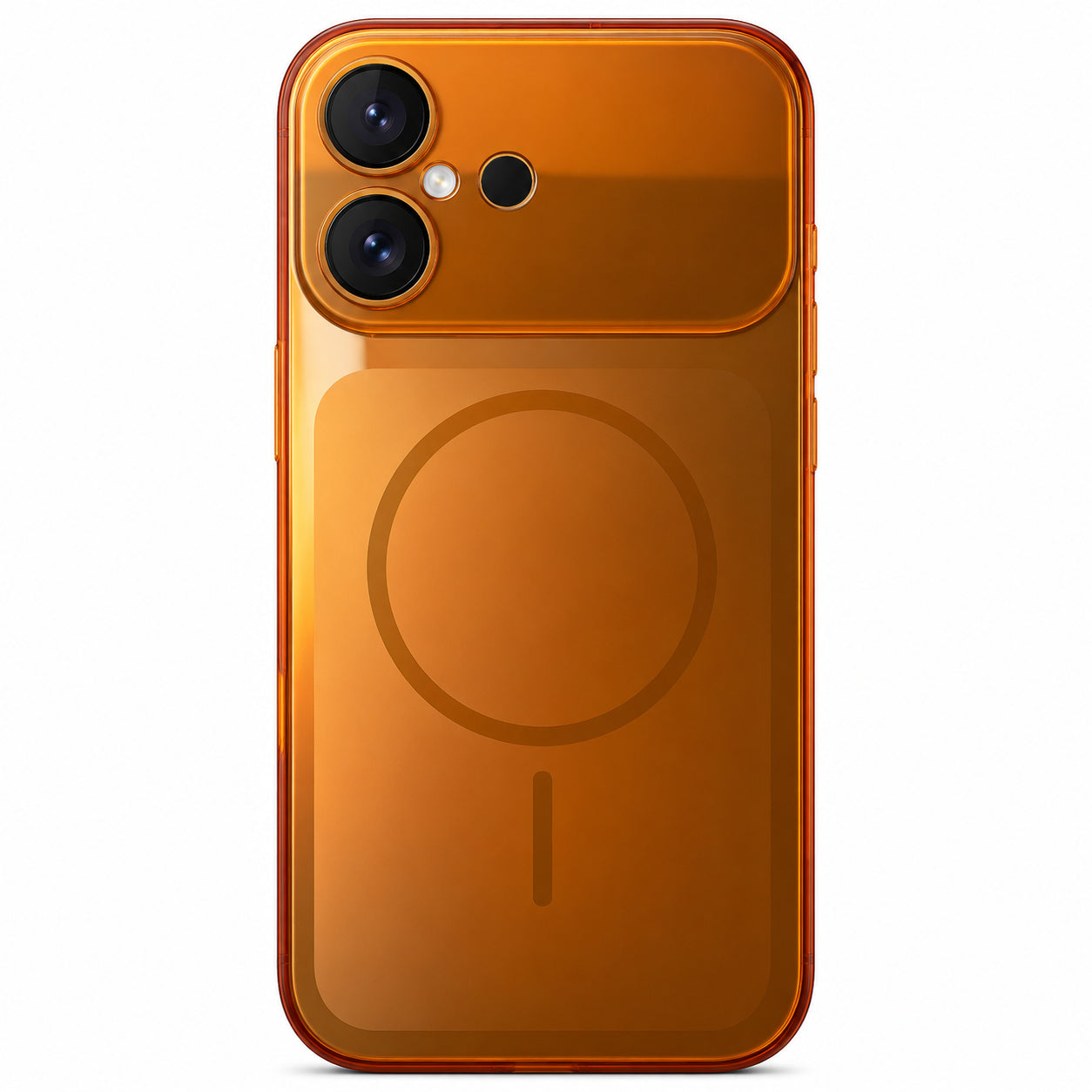 Glossy Glass Back Cover for Apple iPhone 16 - Orange - Image 5