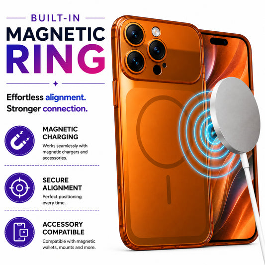 Glossy Glass Back Cover for Apple iPhone 14 Pro - Orange - Image 2
