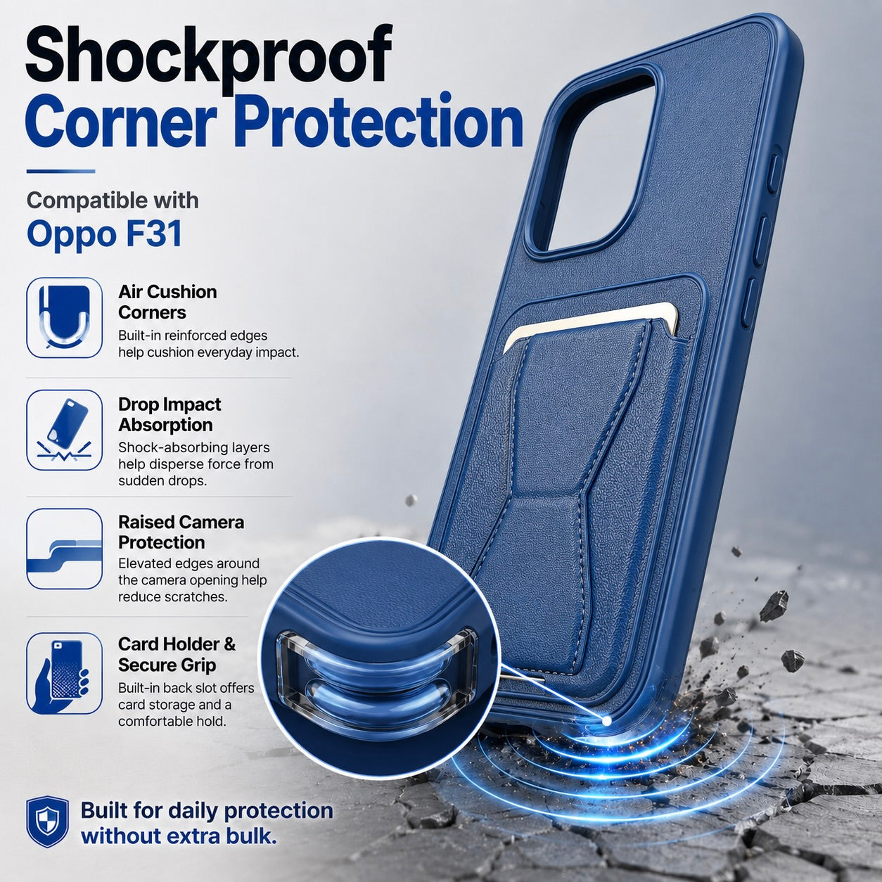 Protective Back Cover for OPPO F31 5G - Blue - Image 5