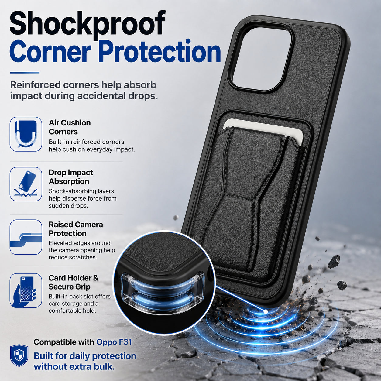 Protective Back Cover for OPPO F31 5G - Black - Image 5
