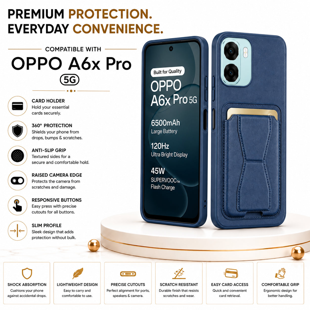 Protective Back Cover for OPPO A6x - Blue - Image 5