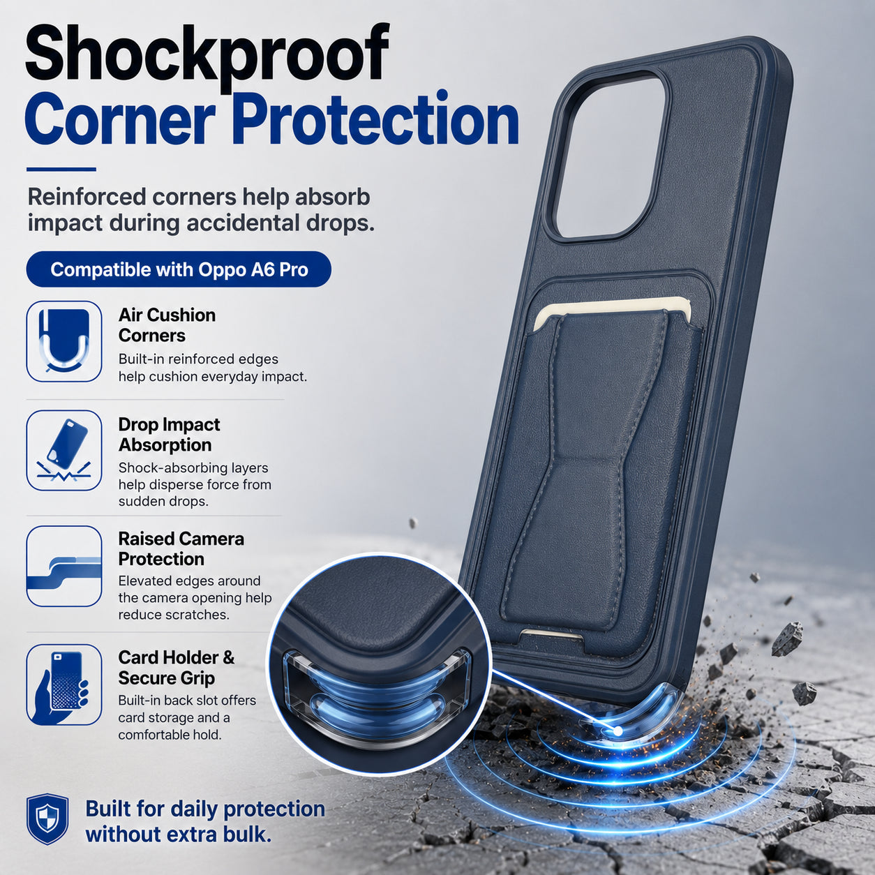 Protective Back Cover for OPPO A6 Pro 5G - Blue - Image 5