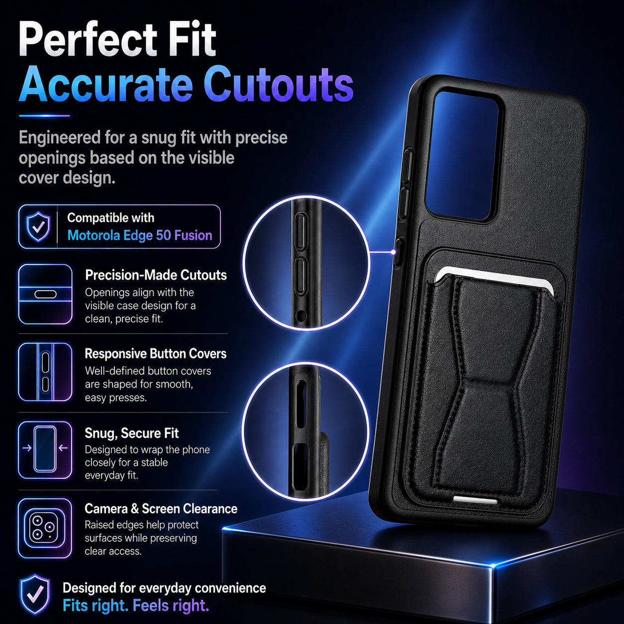 Protective Back Cover for Motorola Edge 50 Fusion - Black - Image 5