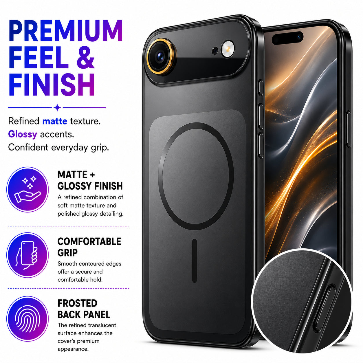 Glossy Glass Back Cover for Apple iPhone 17 Air - Black - Image 4