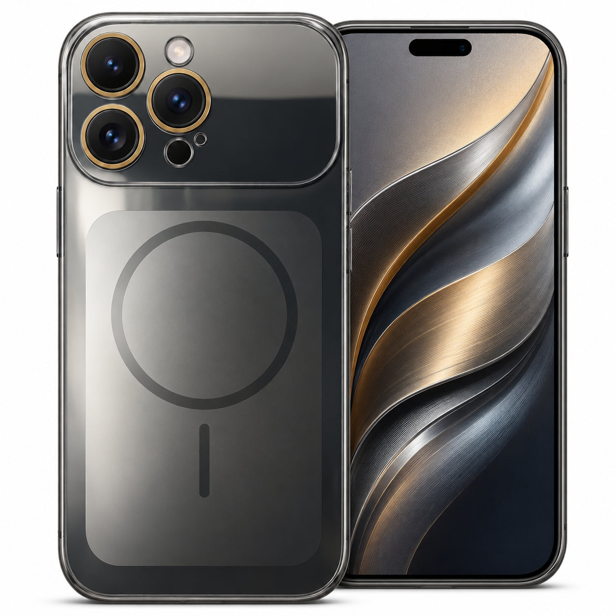 Glossy Glass Back Cover for Apple iPhone 16 Pro Max - Grey - Main image