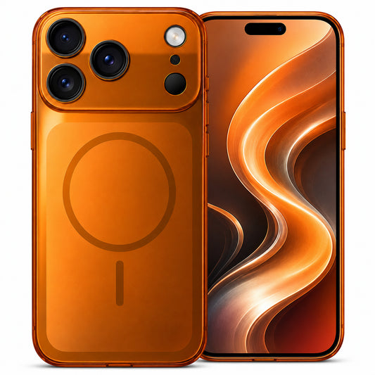 Glossy Glass Back Cover for Apple iPhone 17 Pro - Orange - Main image