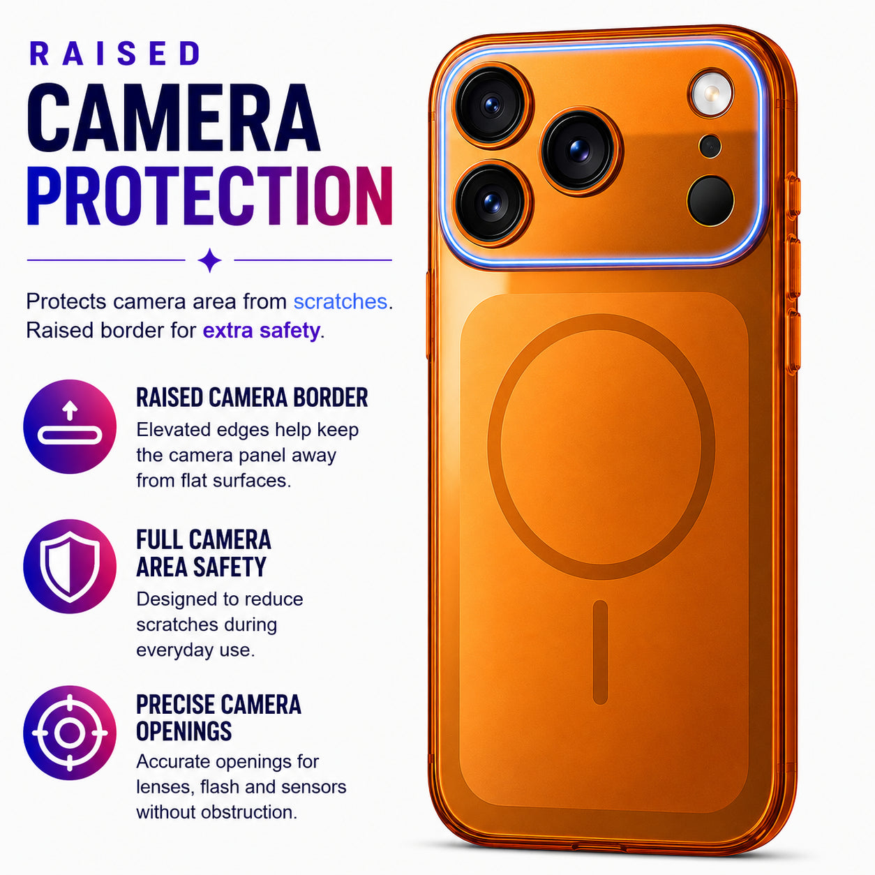 Glossy Glass Back Cover for Apple iPhone 17 Pro - Orange - Image 3