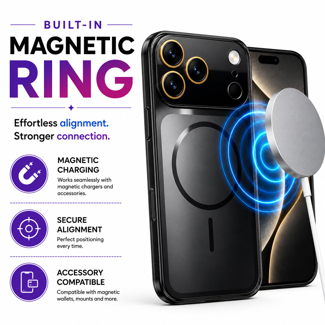 Glossy Glass Back Cover for Apple iPhone 17 Pro - Black - Image 2