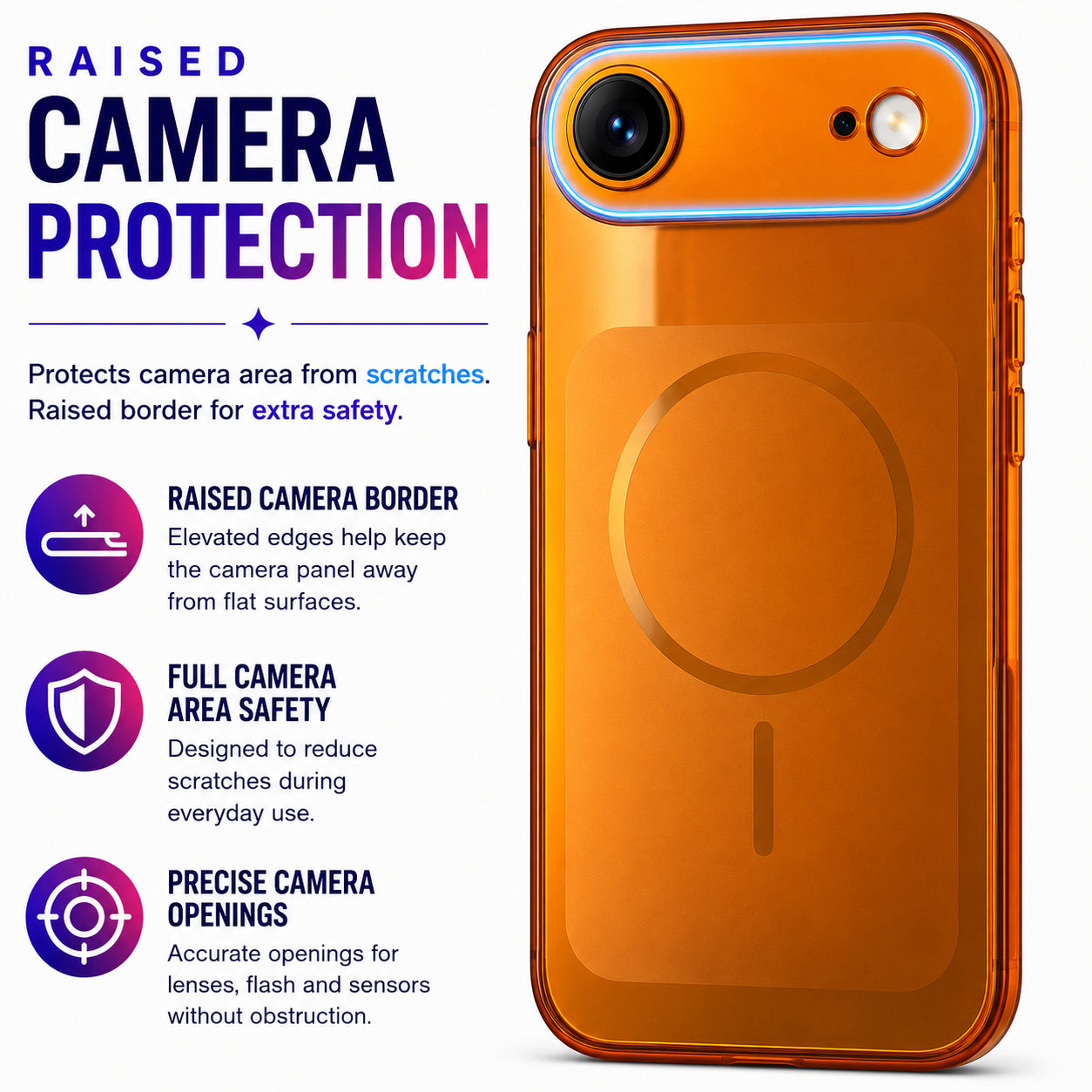Glossy Glass Back Cover for Apple iPhone 17 Air - Orange - Image 2