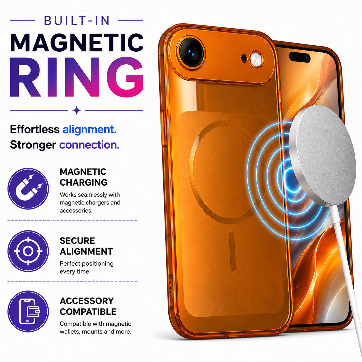 Glossy Glass Back Cover for Apple iPhone 17 Air - Orange - Image 4