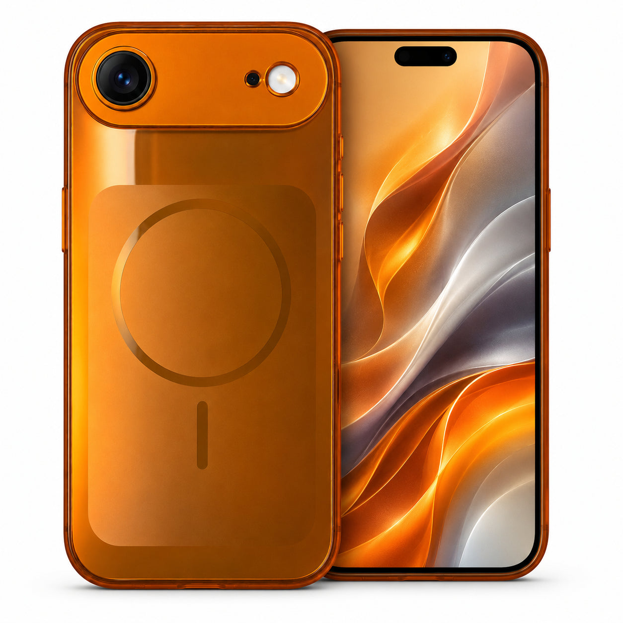 Glossy Glass Back Cover for Apple iPhone 17 Air - Orange - Main image