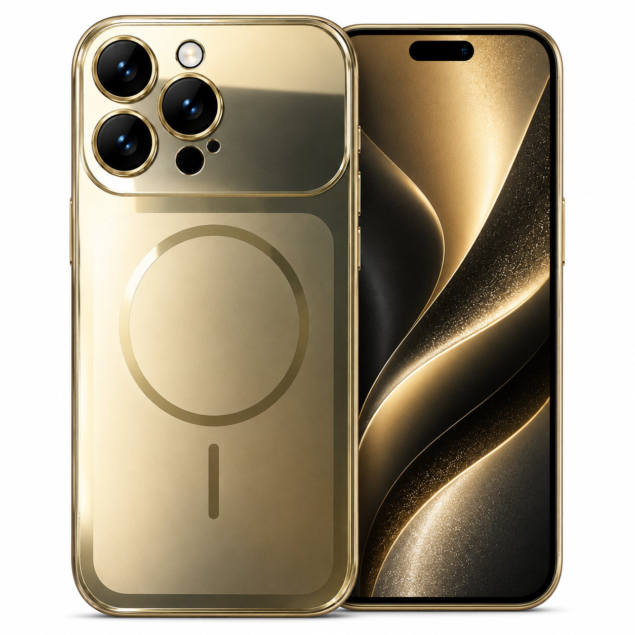 Glossy Glass Back Cover for Apple iPhone 16 Pro - Gold - Main image