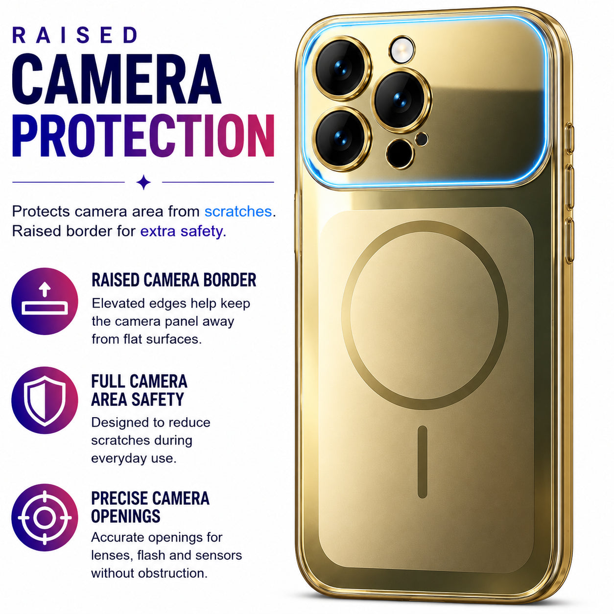 Glossy Glass Back Cover for Apple iPhone 16 Pro - Gold - Image 2