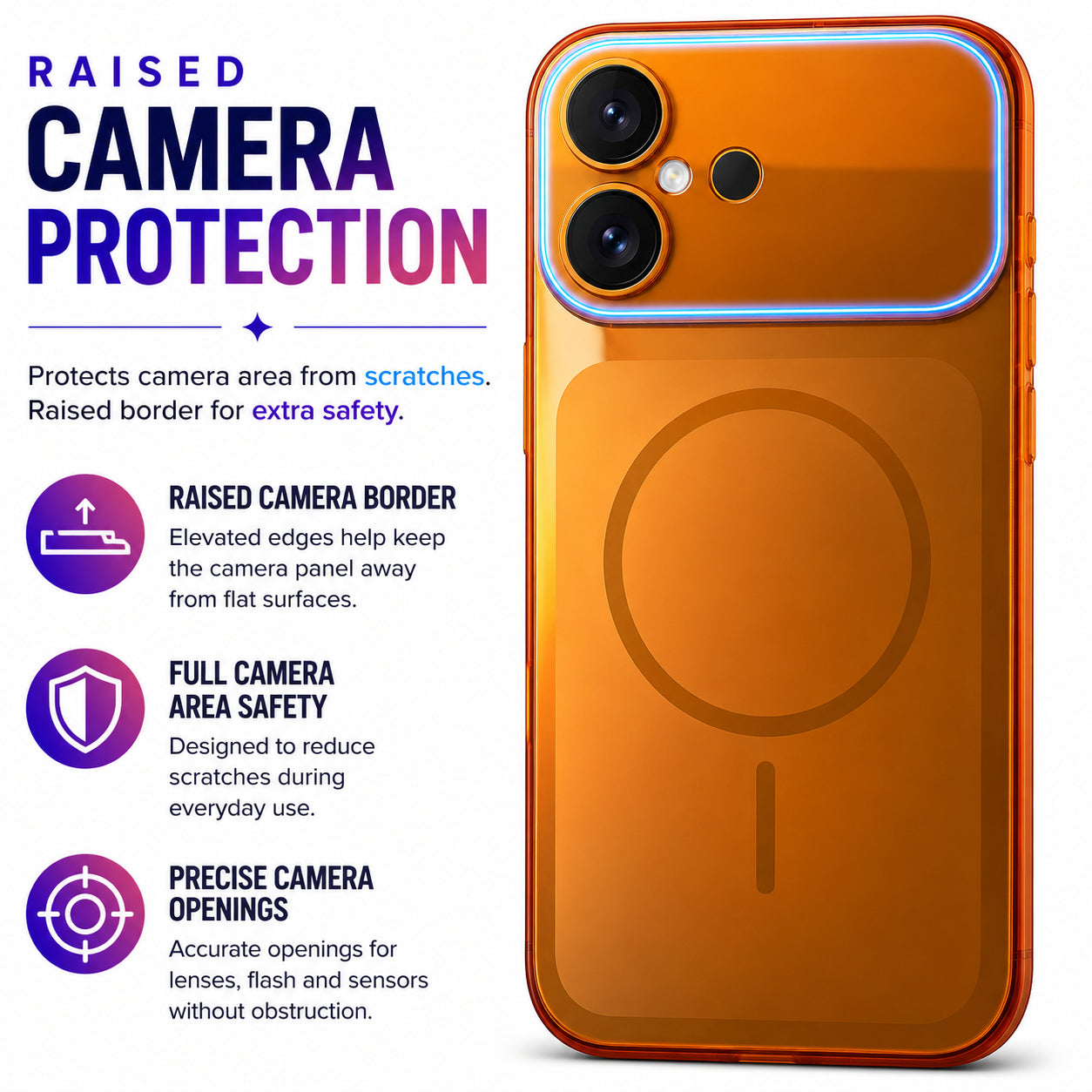 Glossy Glass Back Cover for Apple iPhone 16 - Orange - Image 4