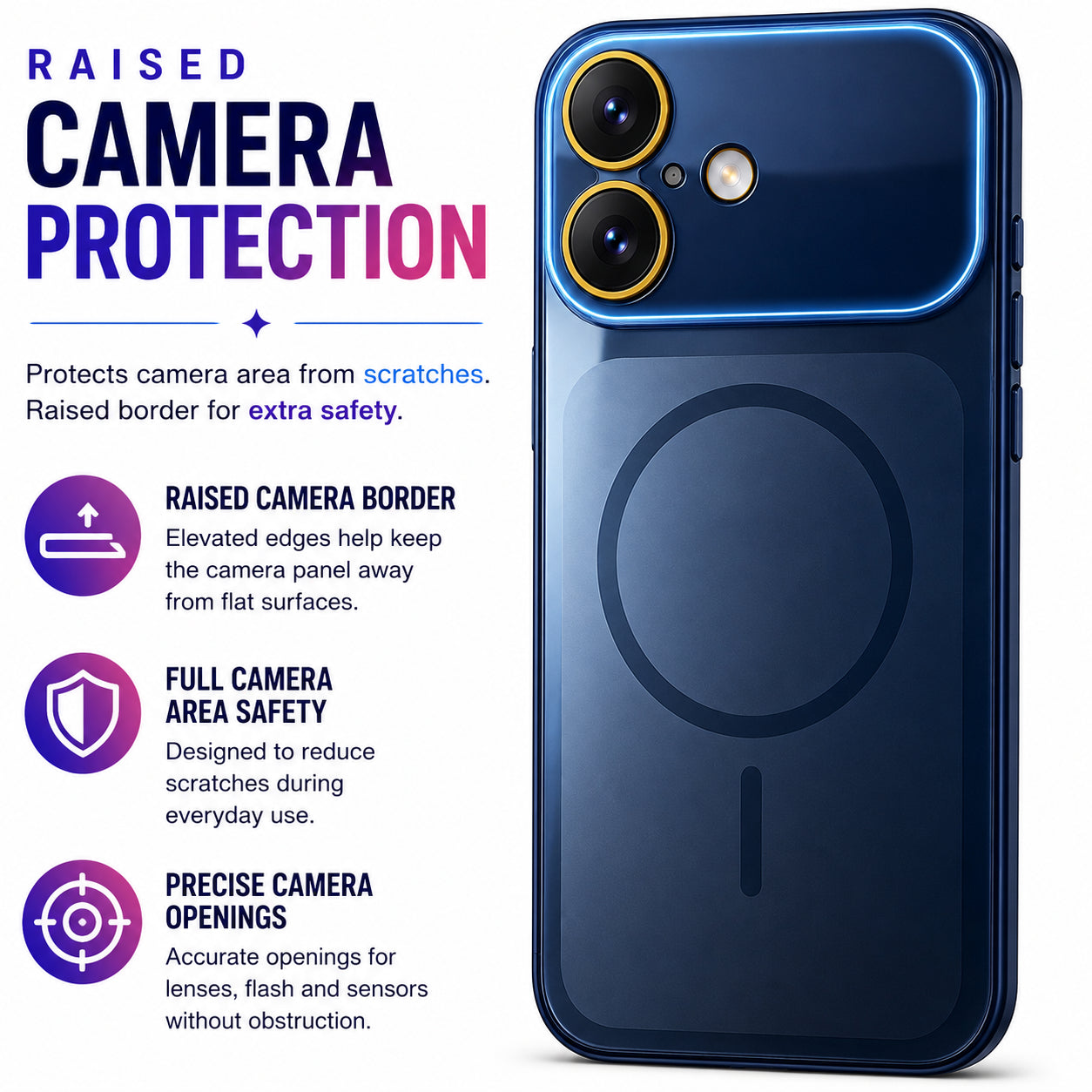 Glossy Glass Back Cover for Apple iPhone 16 - Blue - Image 2