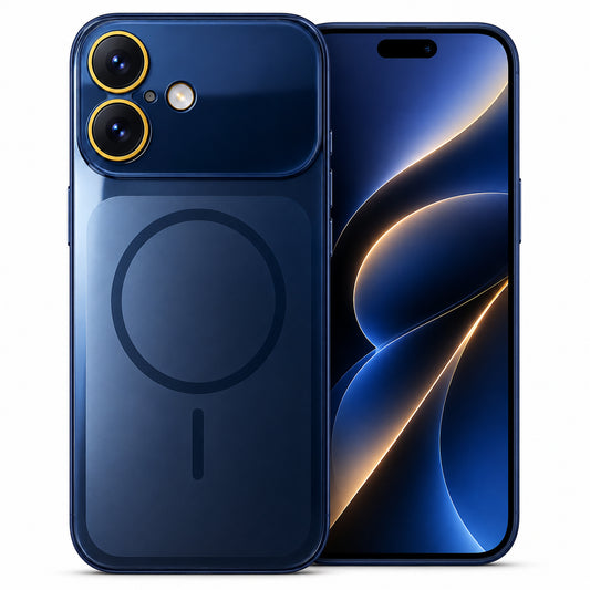 Glossy Glass Back Cover for Apple iPhone 16 - Blue - Main image