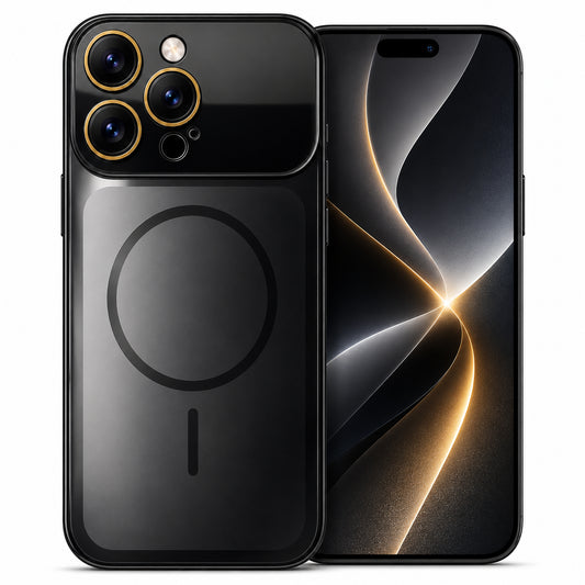 Glossy Glass Back Cover for Apple iPhone 15 Pro Max - Black - Main image