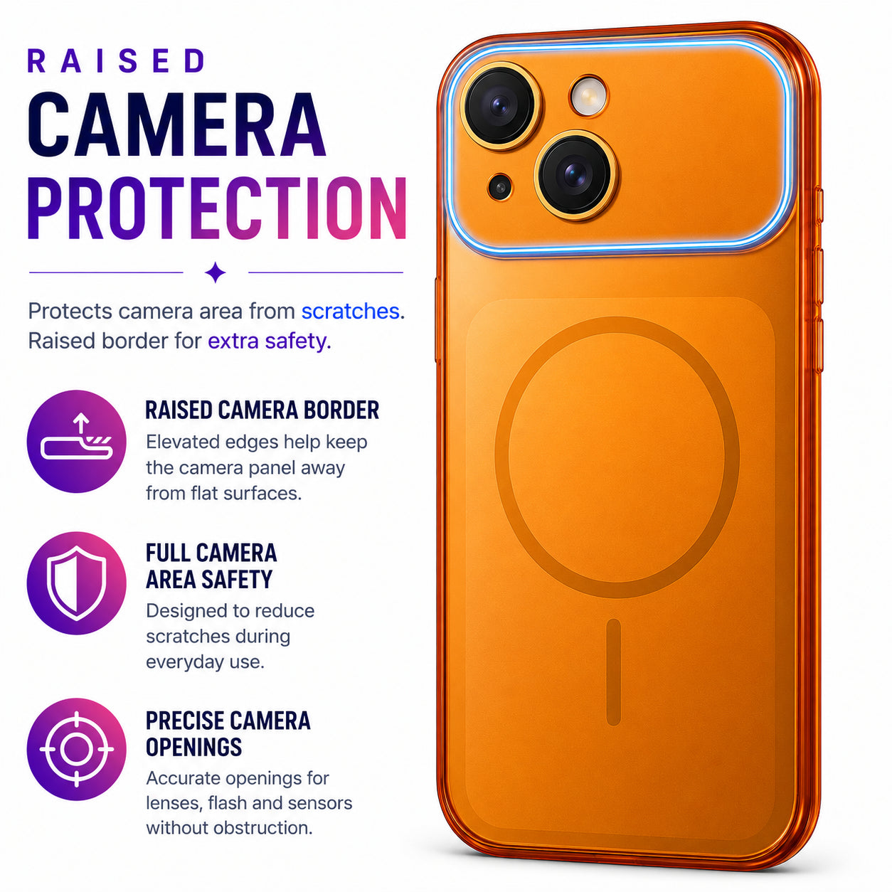 Glossy Glass Back Cover for Apple iPhone 15 - Orange - Image 5