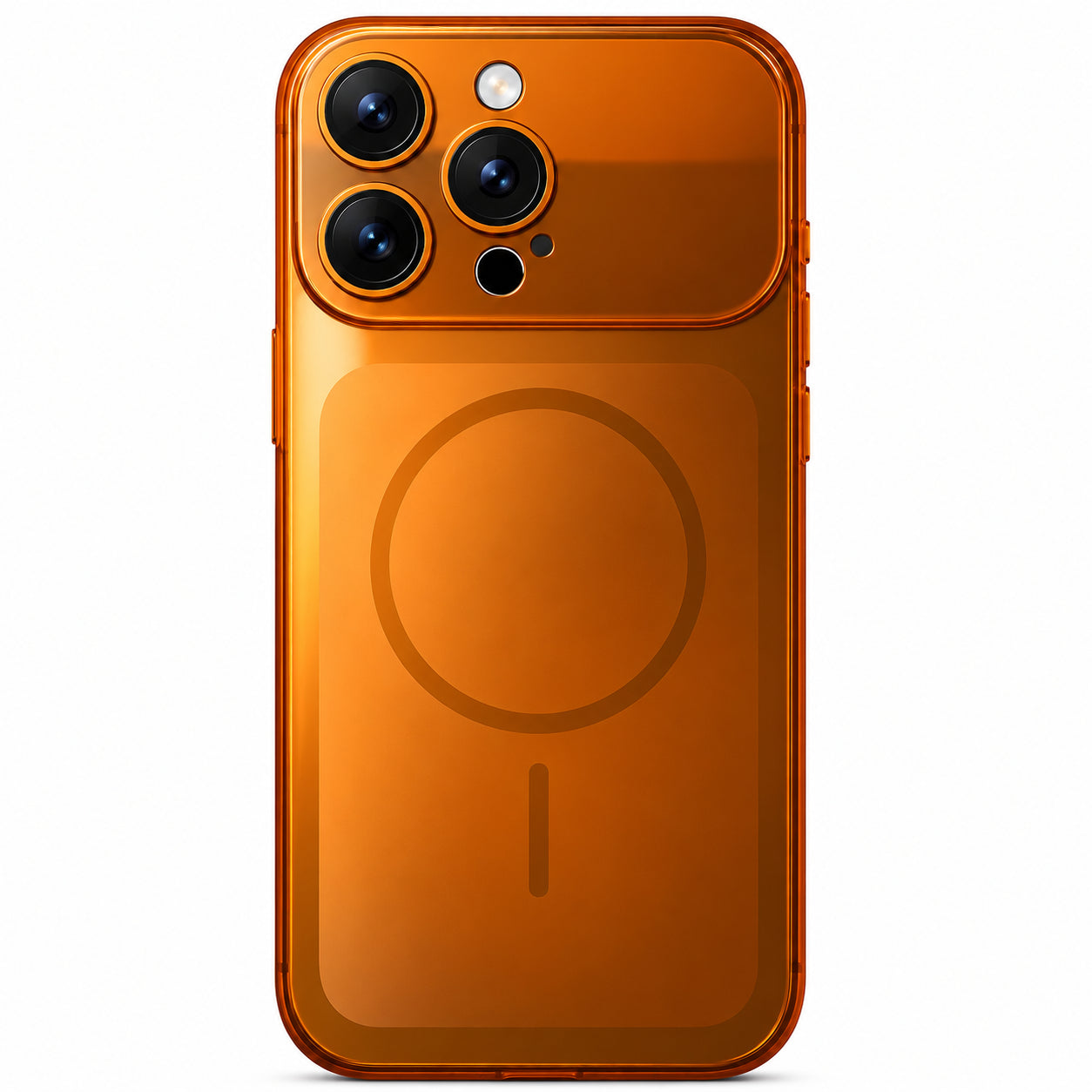 Glossy Glass Back Cover for Apple iPhone 14 Pro - Orange - Image 3