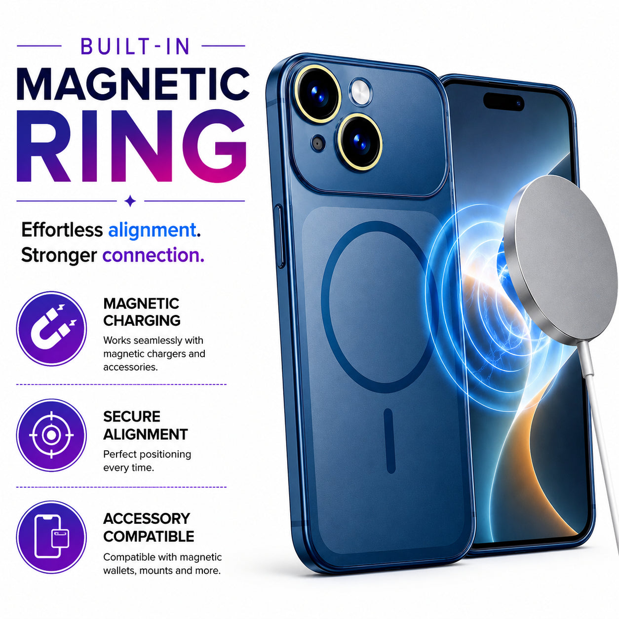 Glossy Glass Back Cover for Apple iPhone 14 Plus - Blue - Image 2