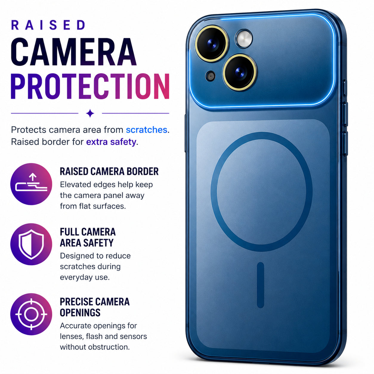 Glossy Glass Back Cover for Apple iPhone 14 Plus - Blue - Image 4