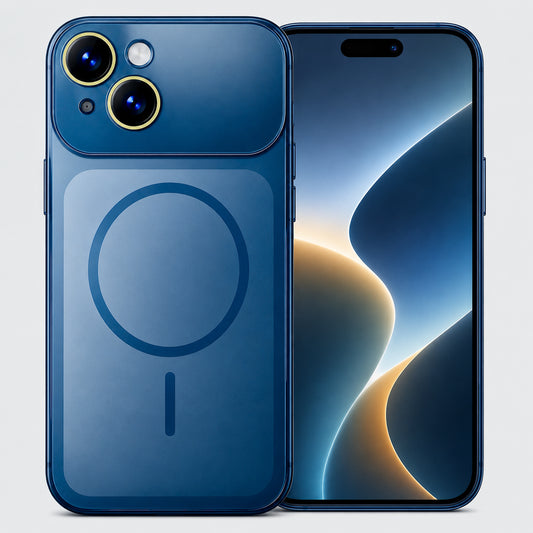Glossy Glass Back Cover for Apple iPhone 14 Plus - Blue - Main image