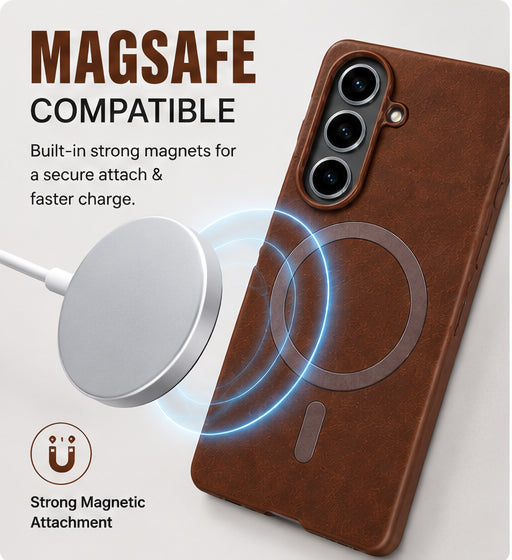 Premium Artificial Leather Back Cover Compatible with Samsung Galaxy Z Fold7, Slim Protective Grip Case (Brown) - Image 2