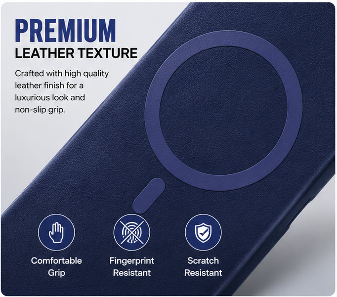 Premium Artificial Leather Back Cover Compatible with Samsung Galaxy Z Fold7, Slim Protective Grip Case (Blue) - Image 4