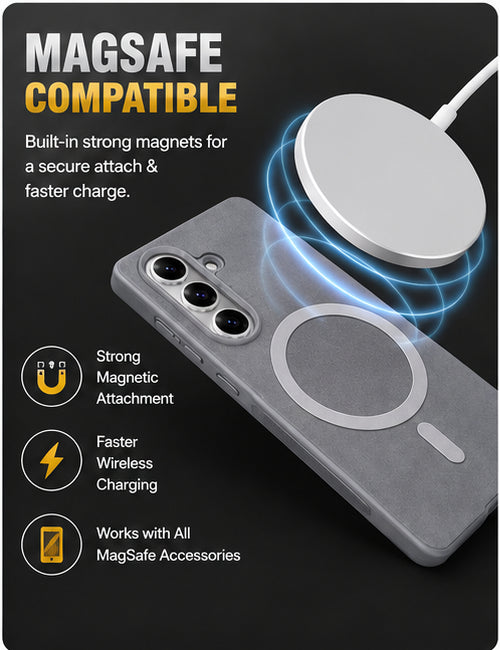 Premium Artificial Leather Back Cover Compatible with Samsung Galaxy Z Fold6, Slim Protective Grip Case (Silver) - Image 2