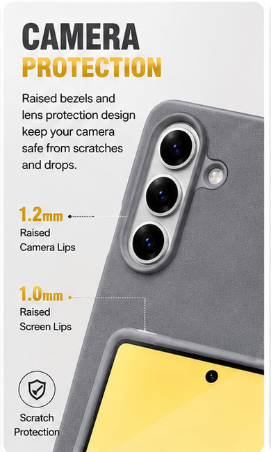 Premium Artificial Leather Back Cover Compatible with Samsung Galaxy Z Fold6, Slim Protective Grip Case (Silver) - Image 3