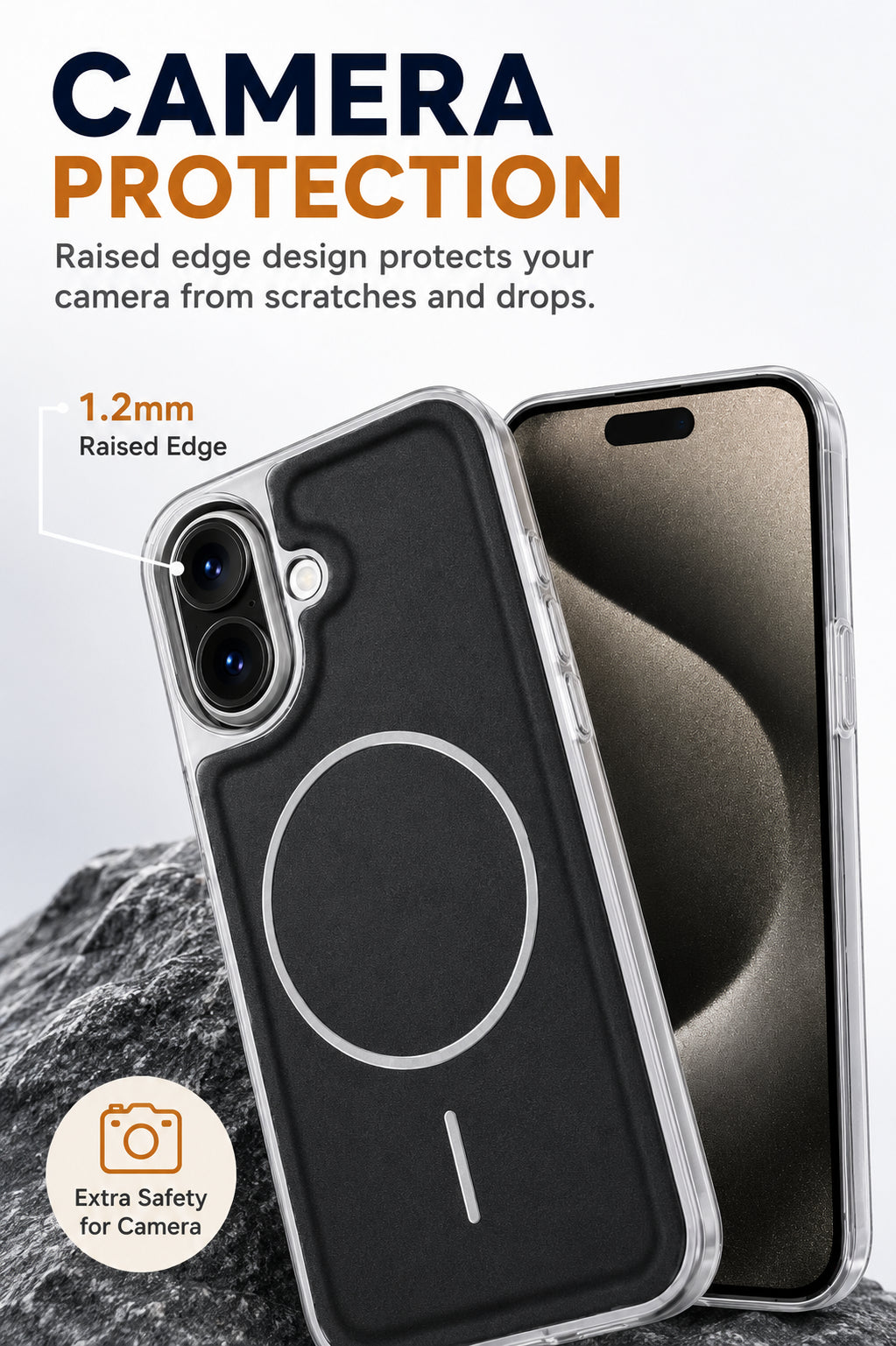 Premium Artificial Leather Back Cover Compatible with Apple iPhone 17, Slim Protective Grip Case (Black) - Image 3