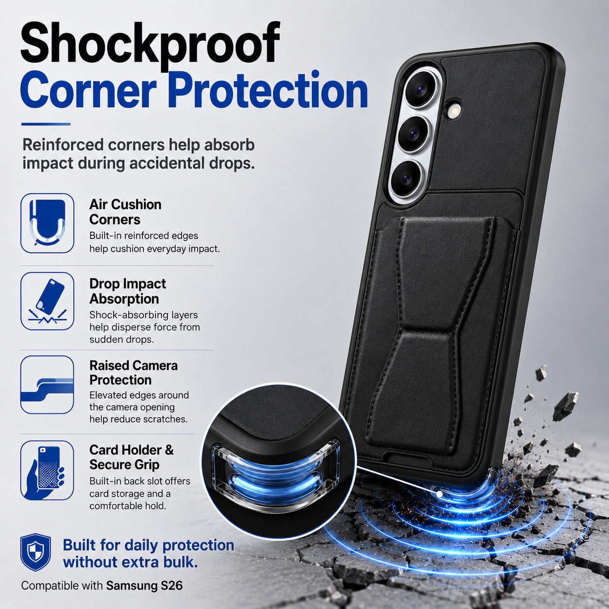 Protective Back Cover for Samsung Galaxy S26 - Black - Image 2