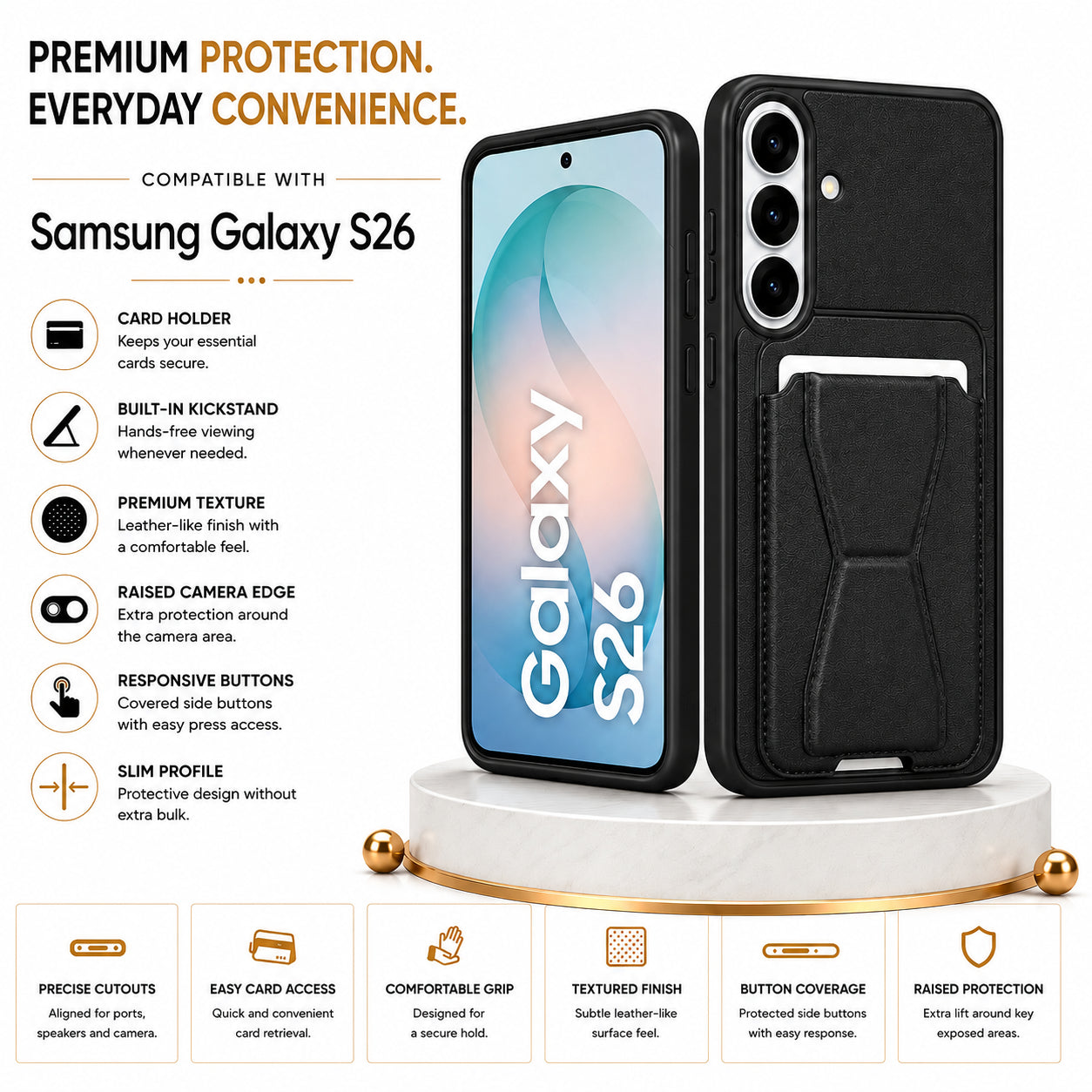 Protective Back Cover for Samsung Galaxy S26 - Black - Image 5