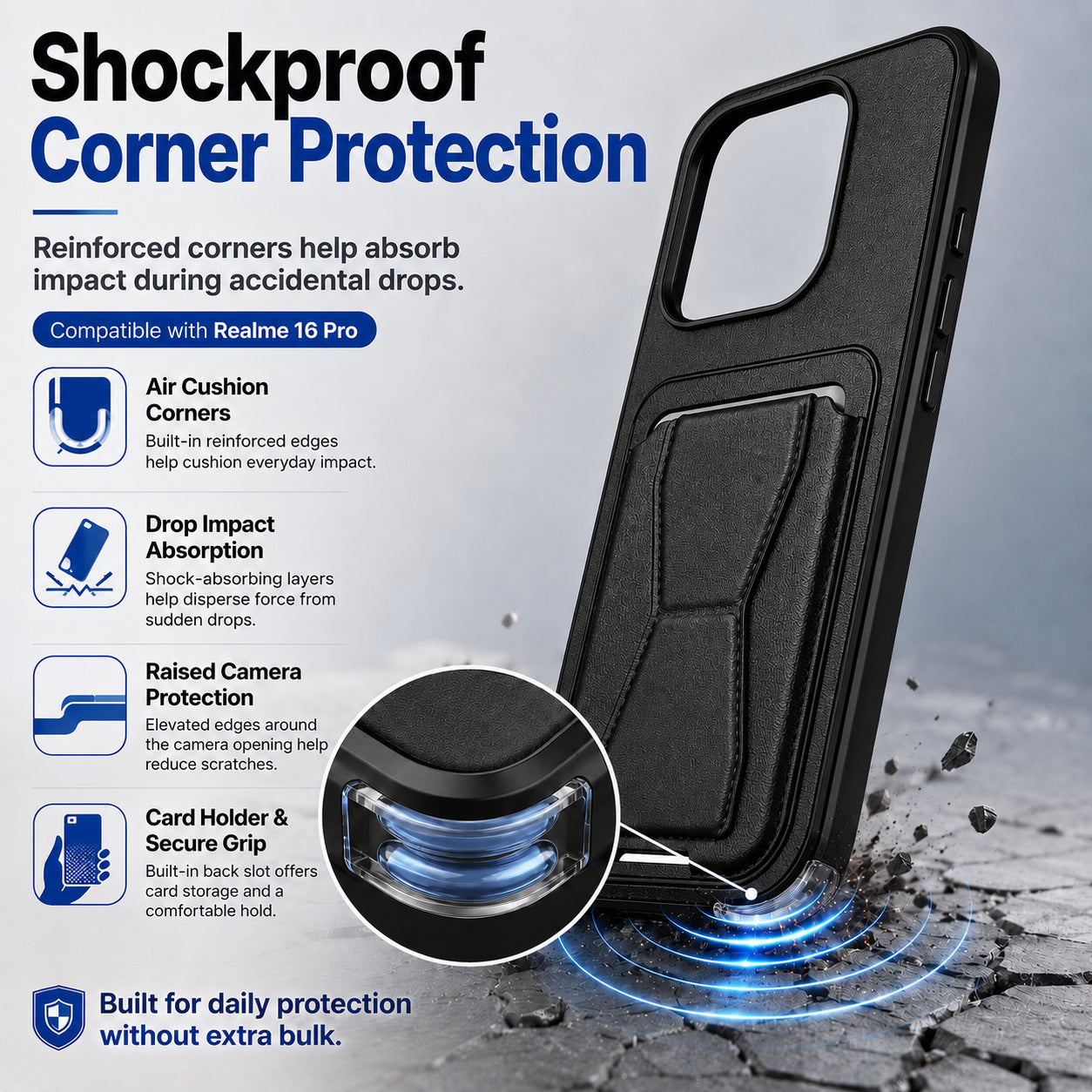 Protective Back Cover for Realme 16 Pro 5G - Black - Image 5