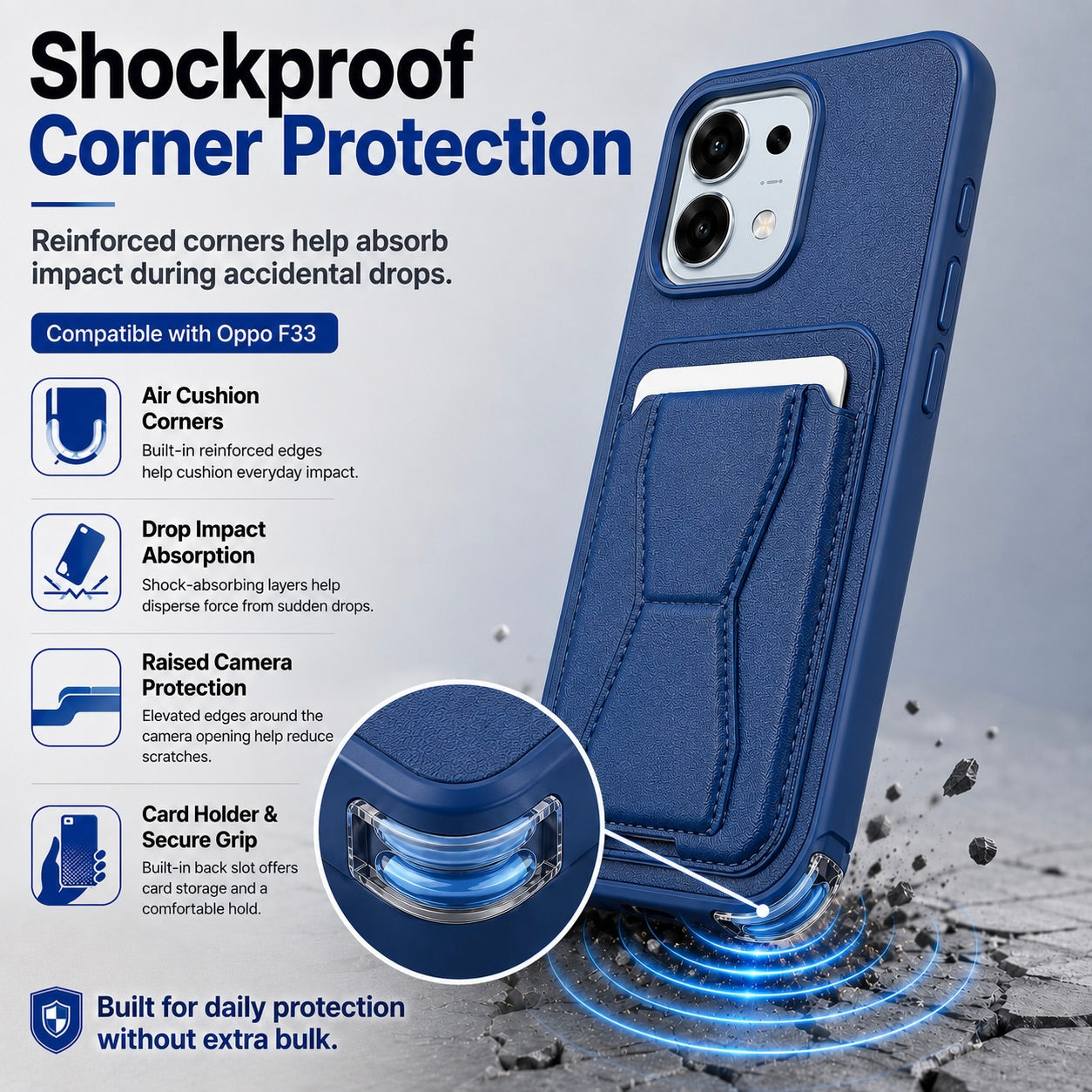 Protective Back Cover for OPPO F33 5G - Blue - Image 4
