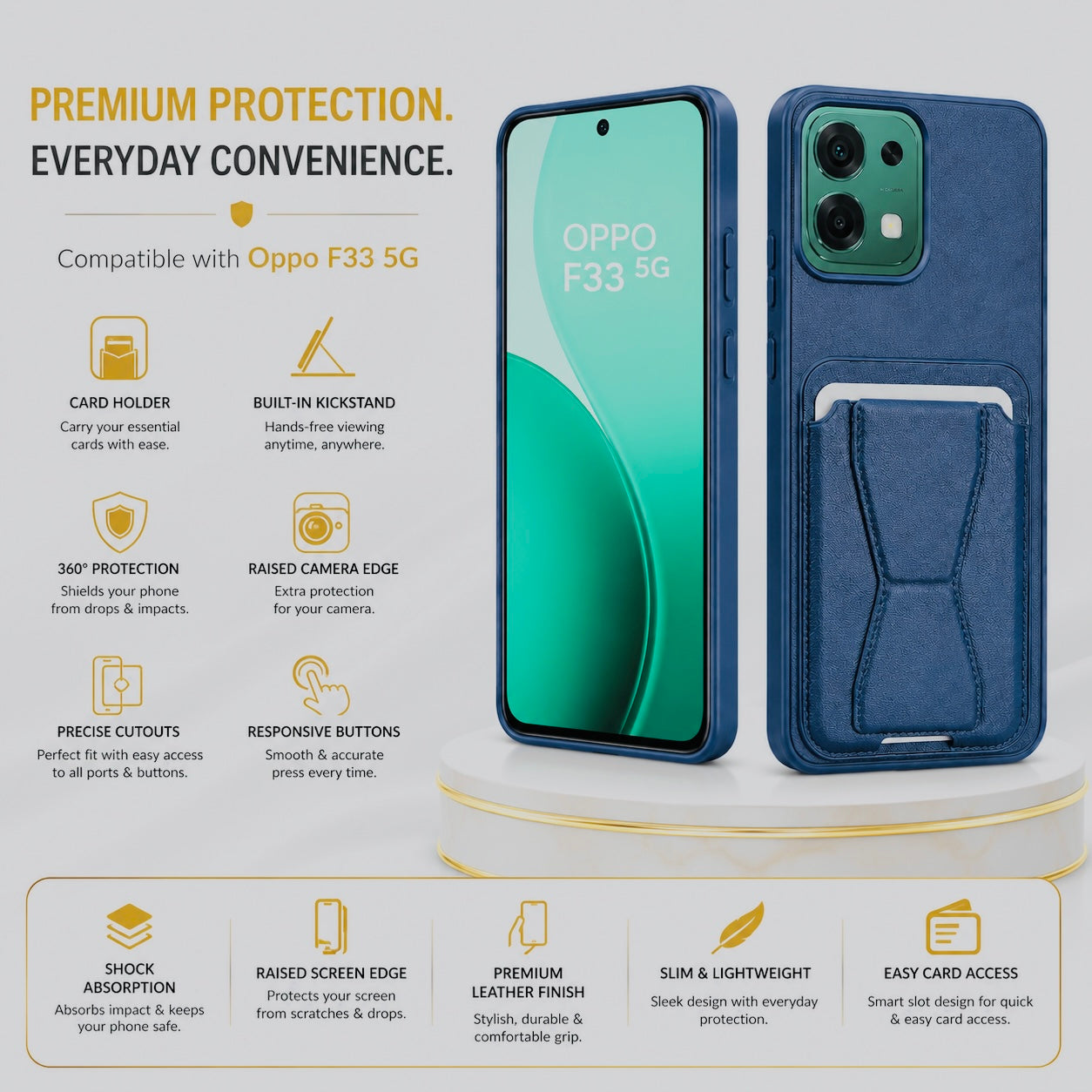 Protective Back Cover for OPPO F33 5G - Blue - Image 5