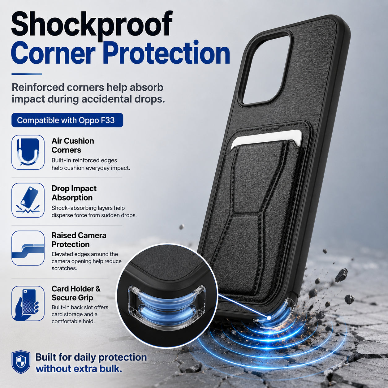 Protective Back Cover for OPPO F33 5G - Black - Image 4