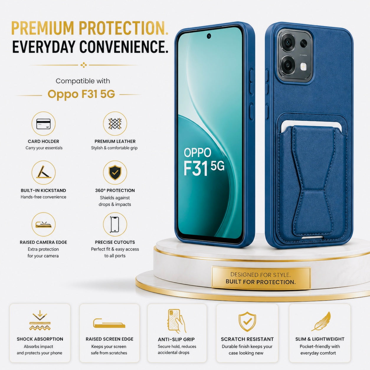 Protective Back Cover for OPPO F31 5G - Blue - Image 2