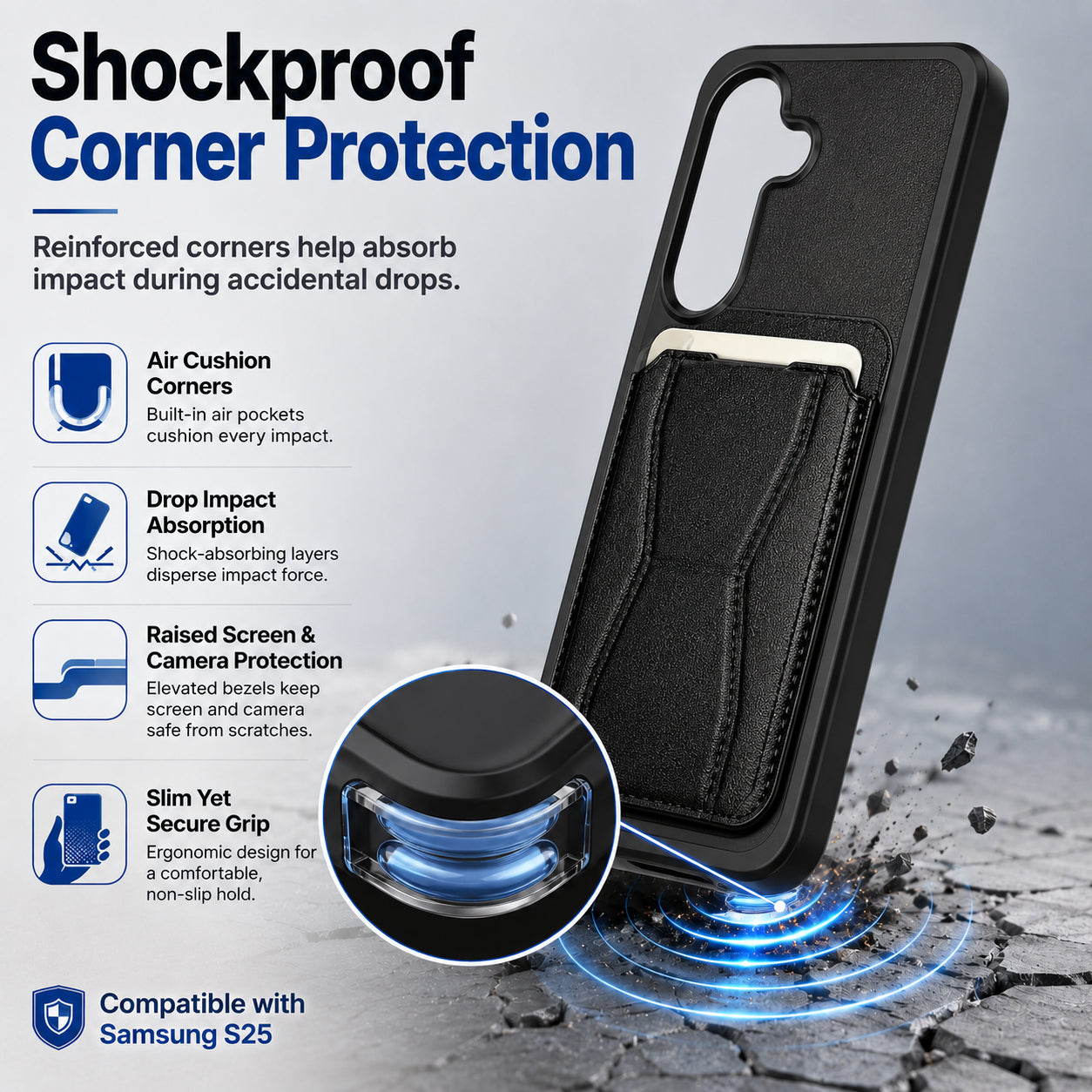 Protective Back Cover for Samsung Galaxy S25 - Black - Image 2