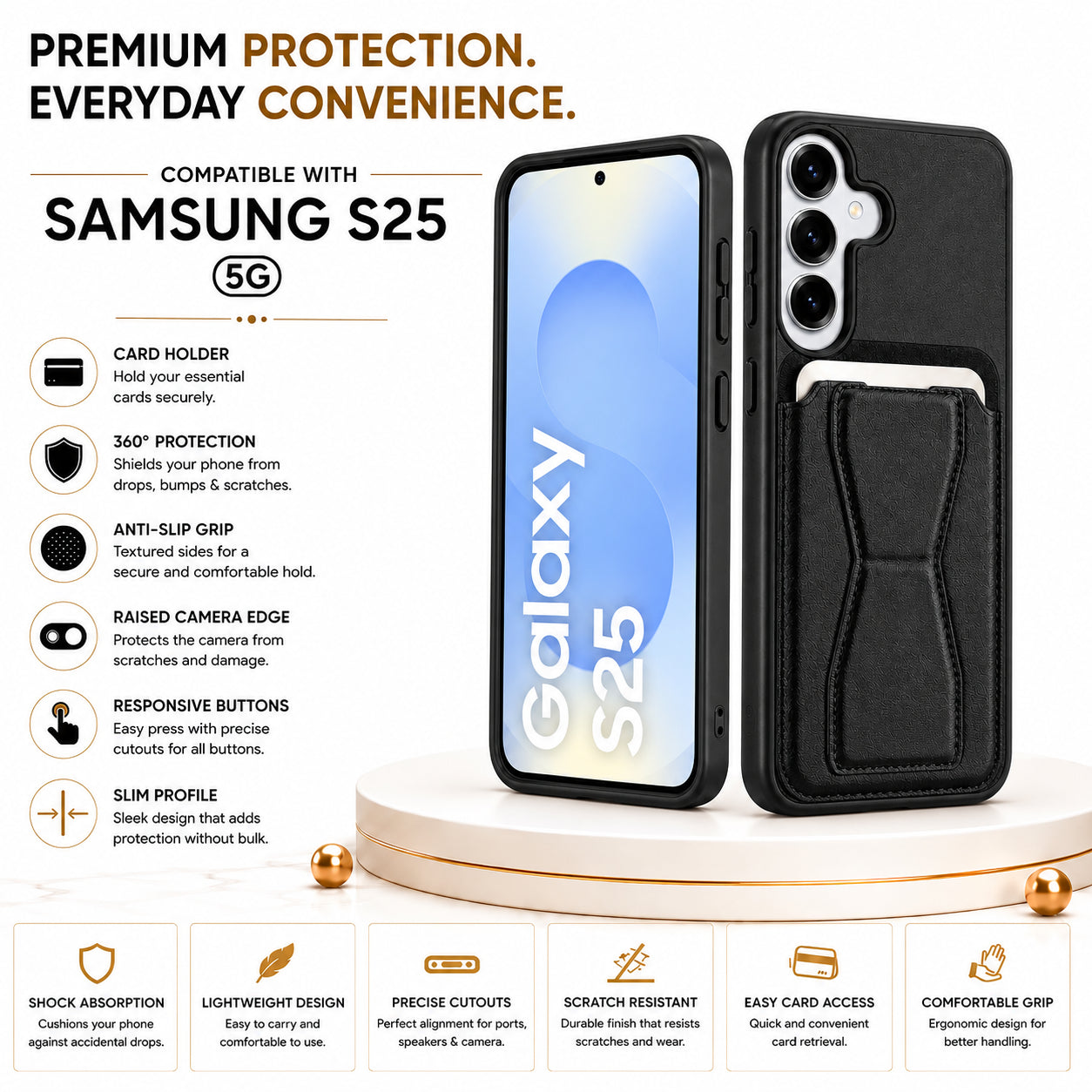Protective Back Cover for Samsung Galaxy S25 - Black - Image 3