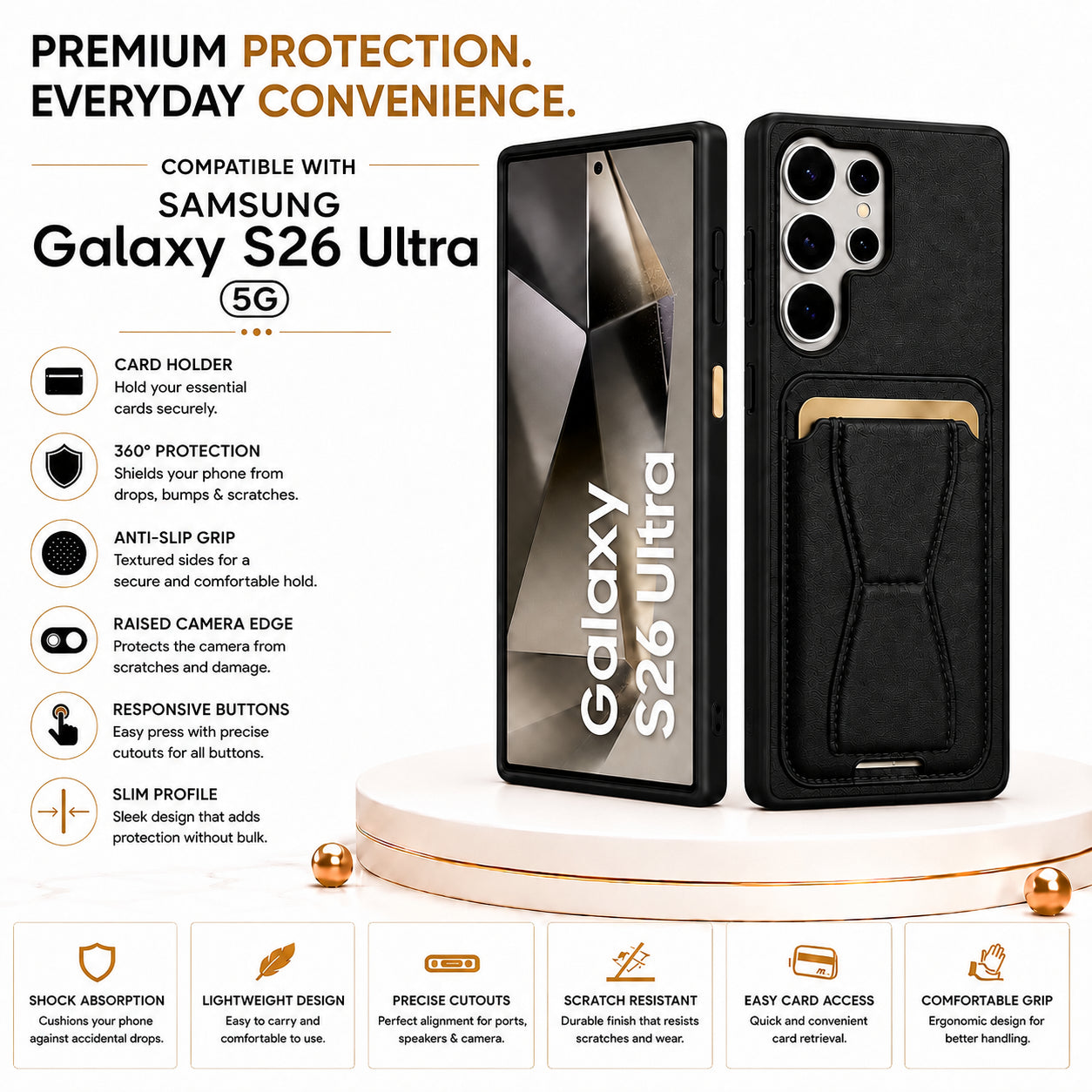 Protective Back Cover for Samsung Galaxy S26 Ultra - Black - Image 3