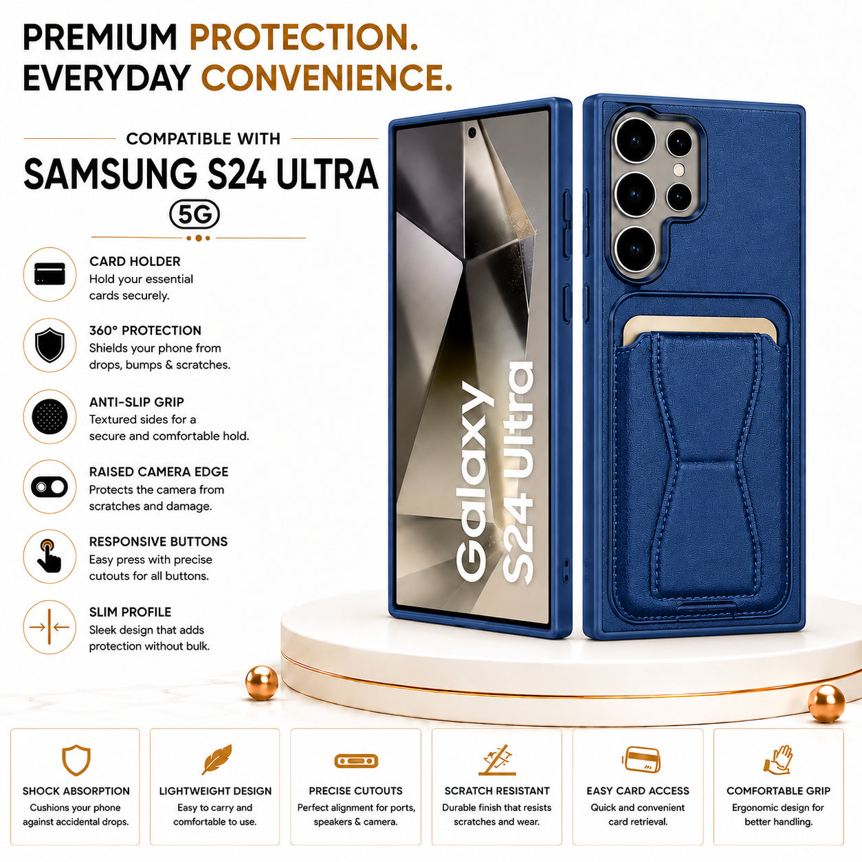 Protective Back Cover for Samsung Galaxy S24 Ultra - Blue - Image 3