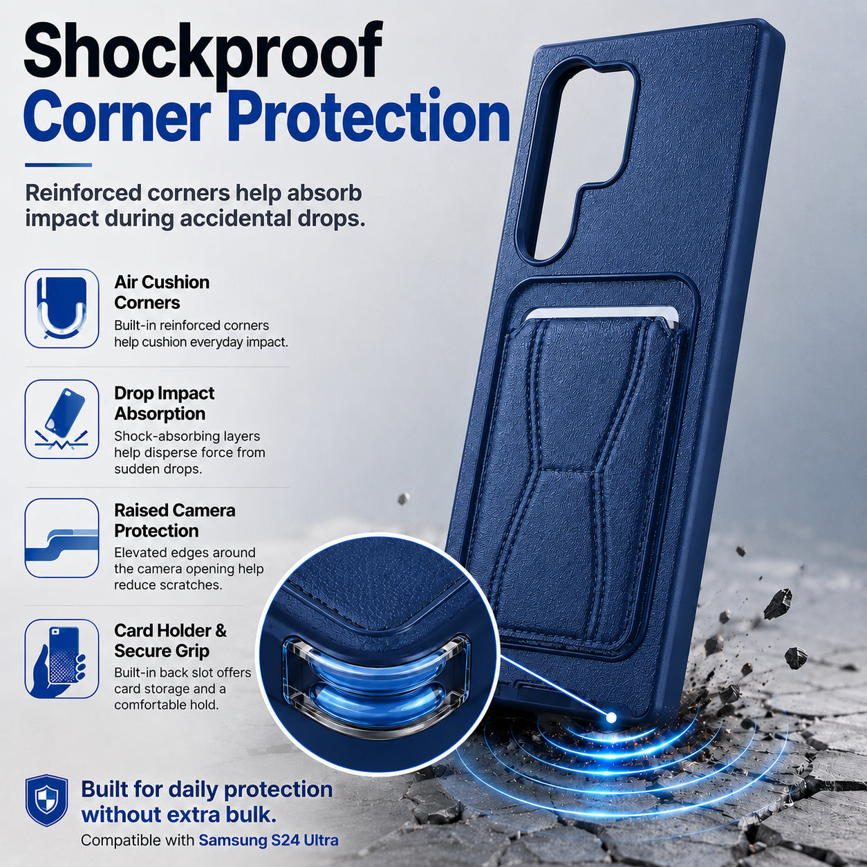 Protective Back Cover for Samsung Galaxy S24 Ultra - Blue - Image 2