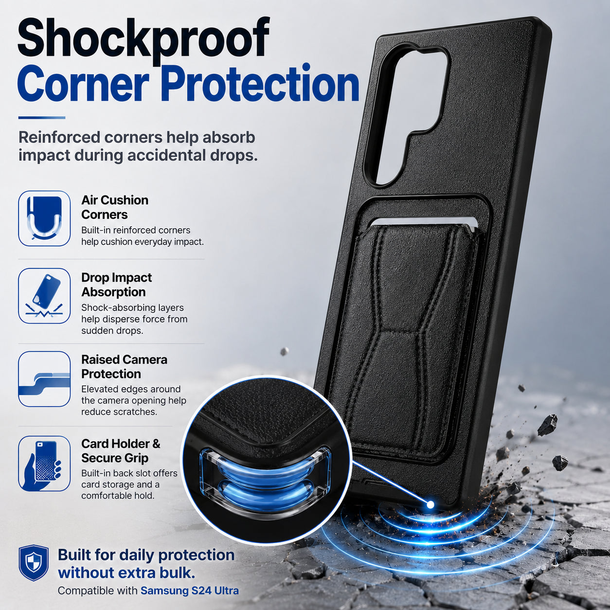 Protective Back Cover for Samsung Galaxy S24 Ultra - Black - Image 5