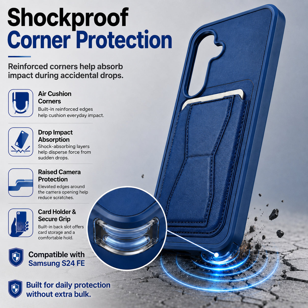Protective Back Cover for Samsung Galaxy S24 FE - Blue - Image 5