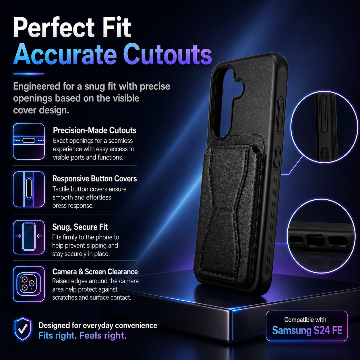 Protective Back Cover for Samsung Galaxy S24 FE - Black - Image 2