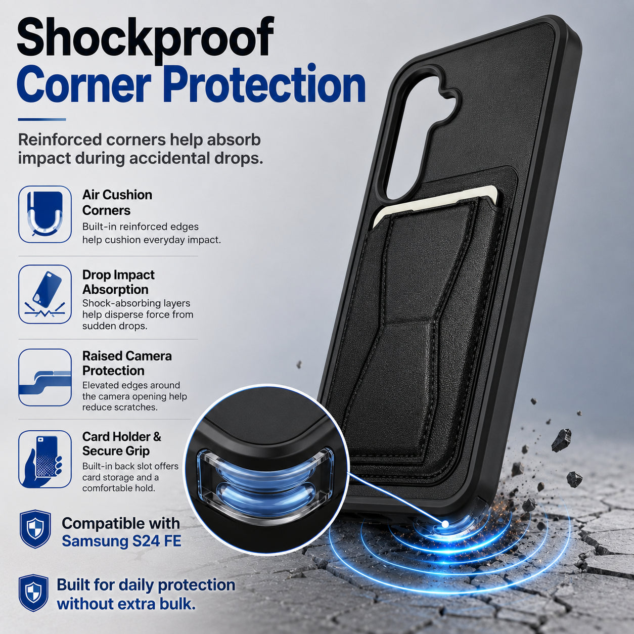 Protective Back Cover for Samsung Galaxy S24 FE - Black - Image 3