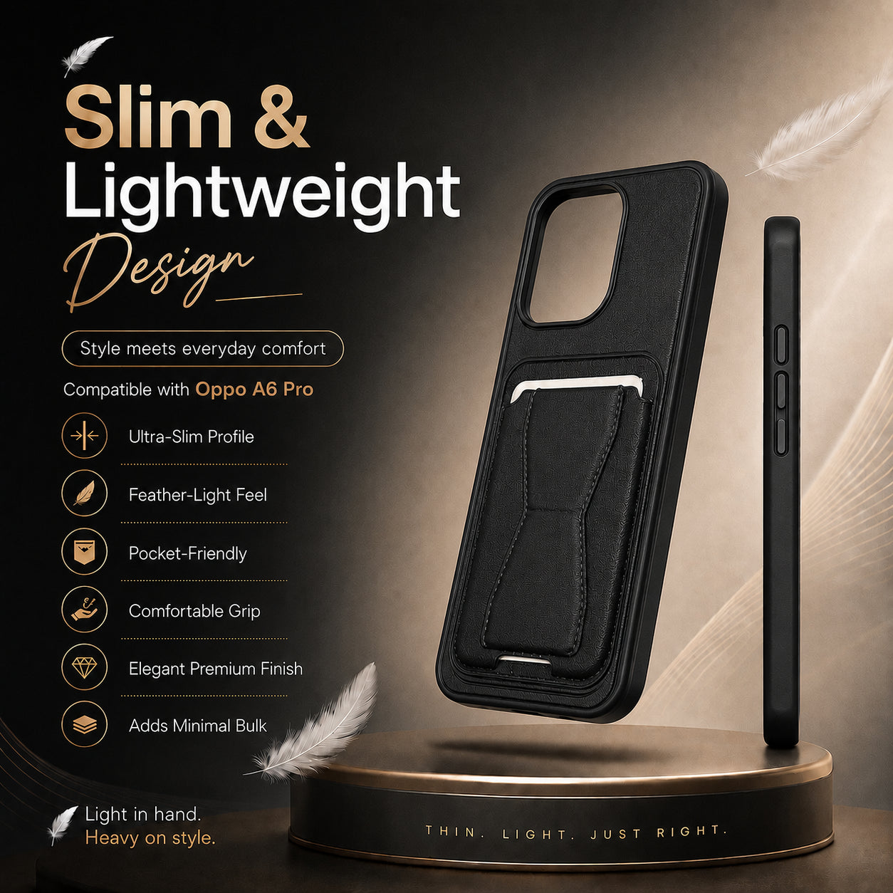 Protective Back Cover for OPPO A6 Pro 5G - Black - Image 2