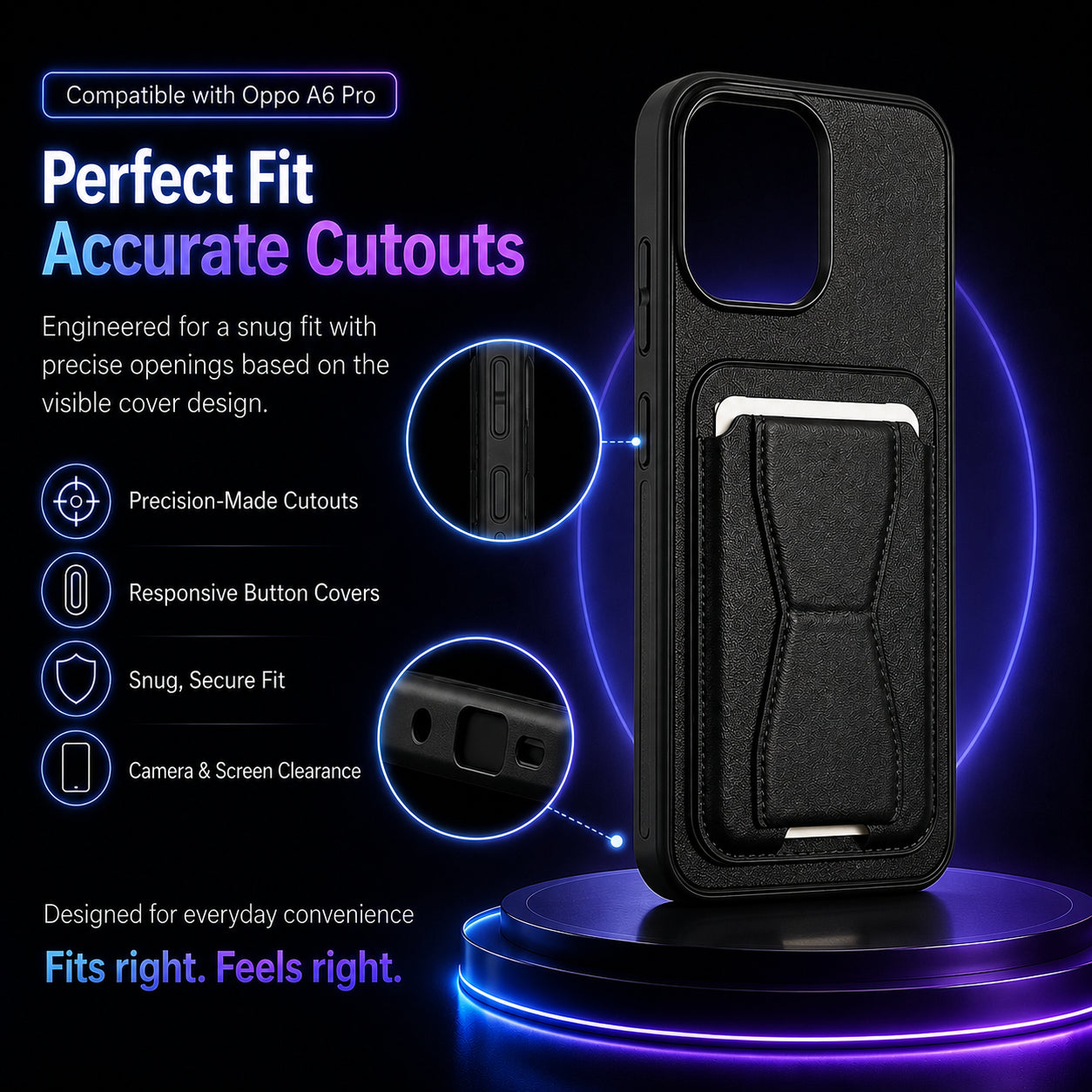 Protective Back Cover for OPPO A6 Pro 5G - Black - Image 3