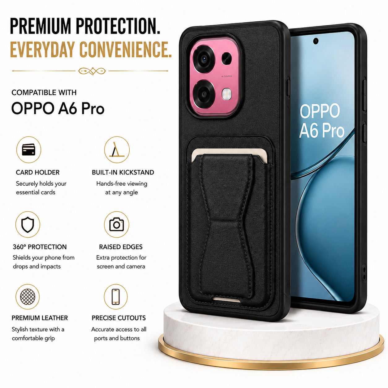 Protective Back Cover for OPPO A6 Pro 5G - Black - Image 4